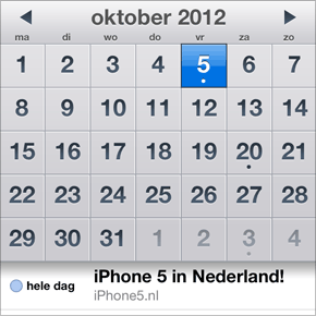 iPhone 5 in Nederland: 5 oktober 2012