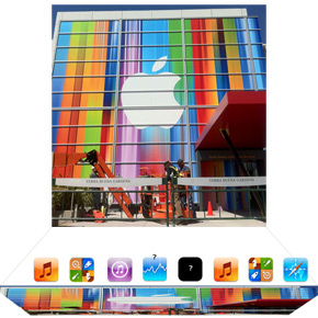 Banners iPhone Event tonen uitgerekte iOS iconen