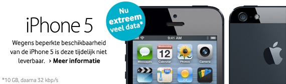 Vodafone: iPhone 5 tijdelijk niet leverbaar